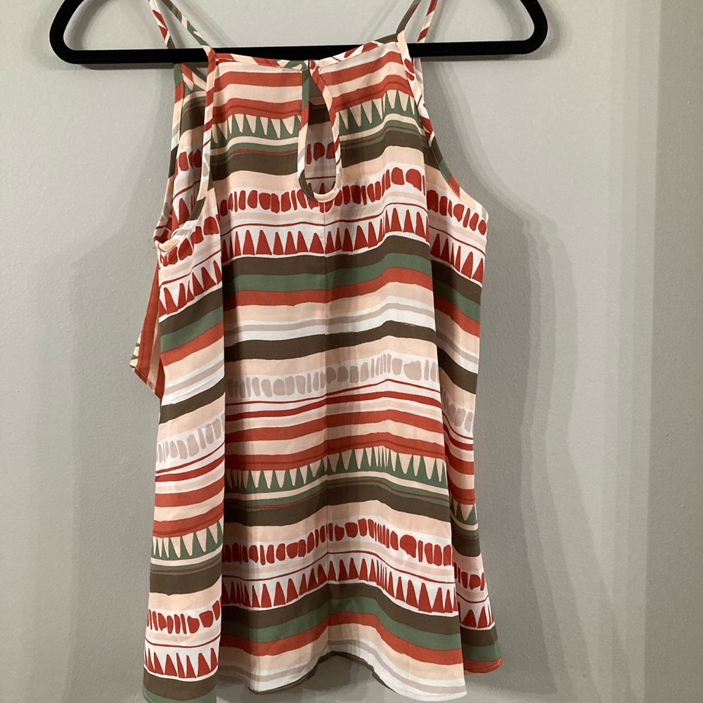 Loft Outlet M Print Top with Ruffle - Picture 2 of 5